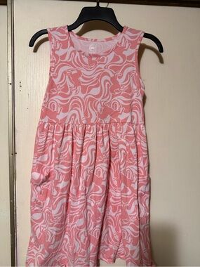 wonder nation Pink and White Swirl Sleeveless Dress